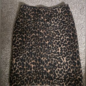 Talbots Brown Leopard Print Pencil Skirt